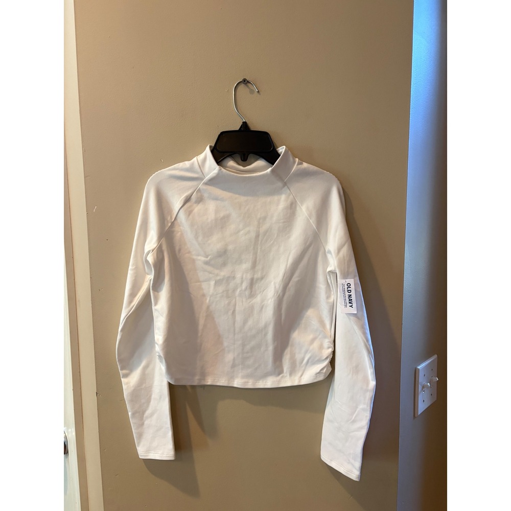 Old Navy Active PowerChill White Mock Neck Long Sleeve Top XL 14-16 NWT